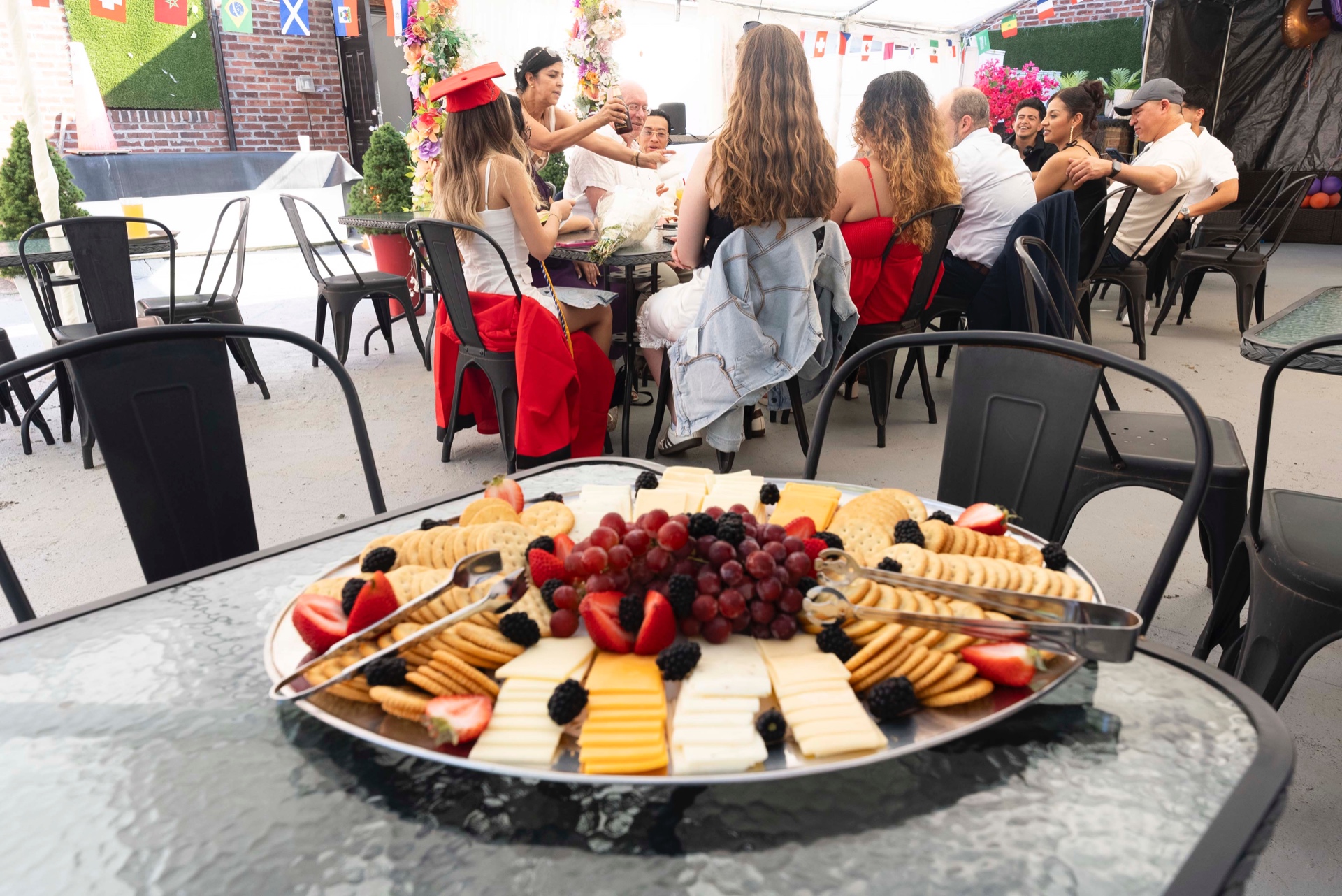 Graduation celebration on the patio